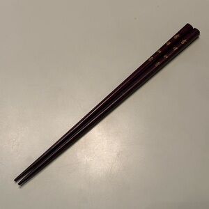 Elegant Dark Brown Chopsticks, plastic painted with language symbols